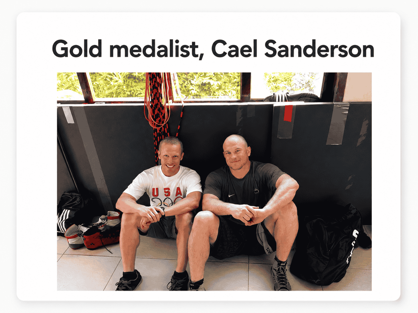 Dr. Ben Lerner with Olympic gold medalist Cael Sanderson